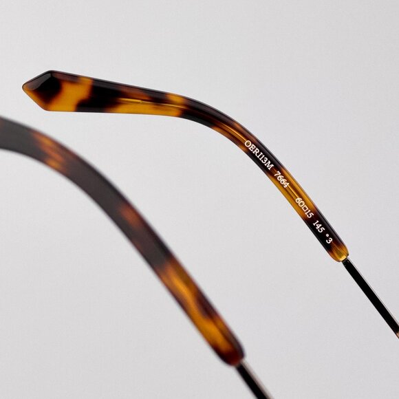 Off-White MIAMI Men Sunglasses Gold Oval Frame Brown Lenses | Model OERI13M 7664 - Picture 5 of 11